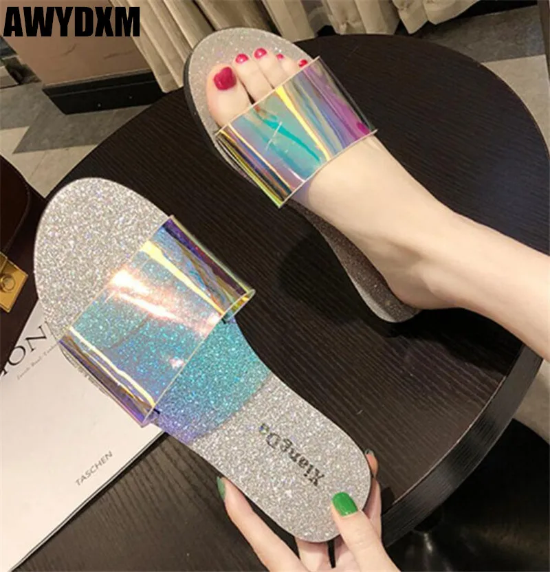 

Women slippers summer open toe flat slipper ladies fashion shallow Outdoor beach slip on casual Slide woman shoes Mjuer S279