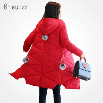 

Brieuces 2018 New Winter Jakcet Women Down Cotton Jacket Long Thick Parkas Female Cotton Padded Coat Outerwear