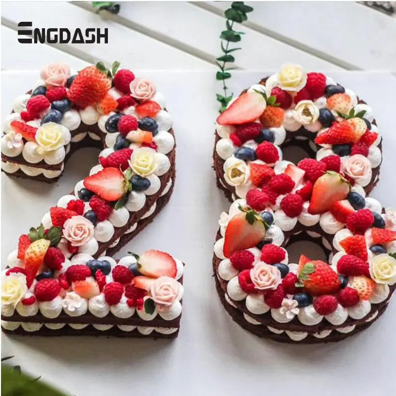 

ENGDASH Cakes Molds Plastic Alphabet Number Cake Molds Mould Cake Decorating Fondant Tools Wedding Birthday Baking Mold