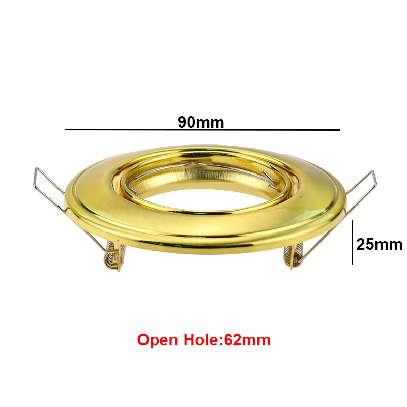 Высокое качество круглый золотой вела вниз светильник поворотный степень Алюминий полями для MR16 GU10 держатель рамка для spotlight