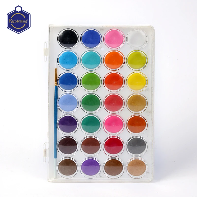 28 color transparent solid watercolor student painting powder children