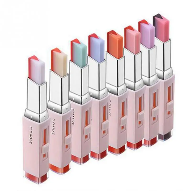 

Fashion Korean Bite Lipstick V Cutting Two Tone Tint Silky Nourishing Long-lasting Sweet Taste Lipstick 8 Colors for Choice
