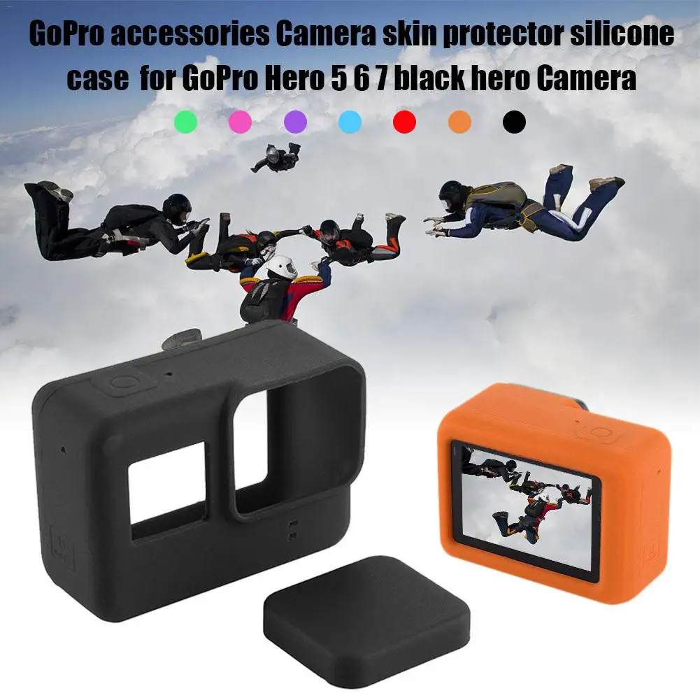 Силиконовый чехол для камеры PULUZ Hero7 защита от падения черный Go Pro7/6/5 аксессуары GO