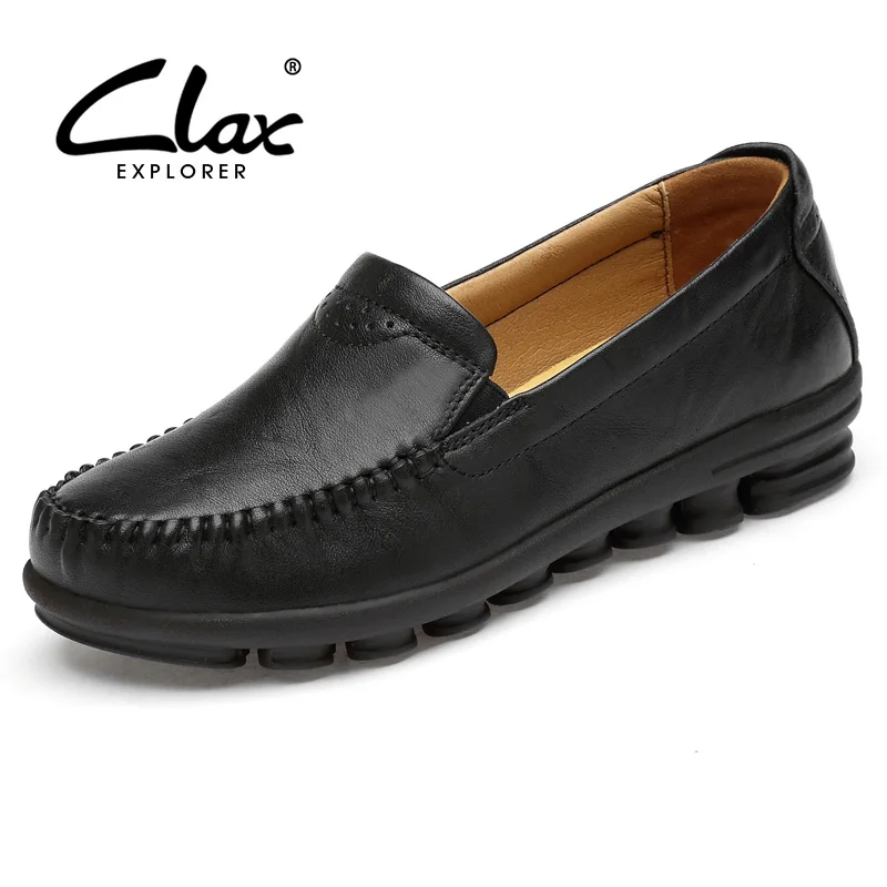 

CLAX Womens Loafers Genuine Leather 2019 Summer Female Leather Shoes Slipons Ladys Moccasins Casual Shoe