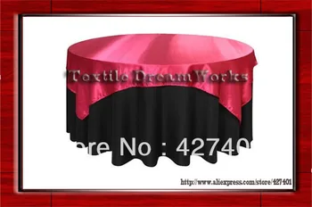 

Hot Sale 54X54 " Square Coral Satin Overlay For Tablecloth Tablecover / For Wedding