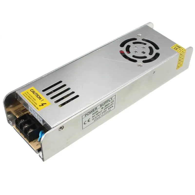 

LED Driver 12V 30A 360W Power Supply AC 100~240V To DC 12V Low Voltage Transformer Adapter For RGB LED Strip Lighting