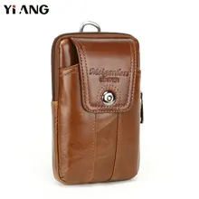 Yiang модный бренд Для Мужчин's Пояса из натуральной кожи Сумки на пояс поясная сумка Телефонные Чехлы карман путешествия талии пакет мужской поясная сумка