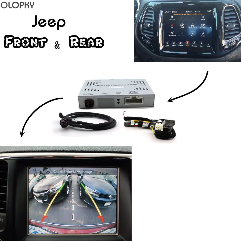 OLOPKY для Jeep Park Assist Передняя и задняя камера интерфейс обратного улучшения Grand Cherokee