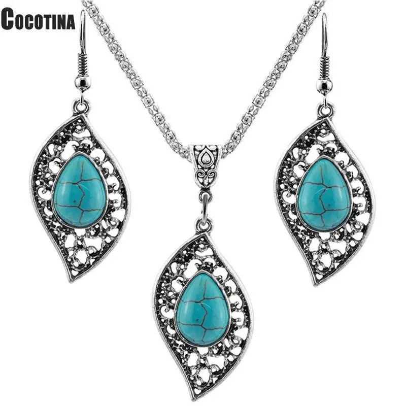 

Retro Thai Design Silver Leaf Shape Necklace Earrings Fashion Jewelry Set Fashion Design Elegant Necklace With Earrings Women