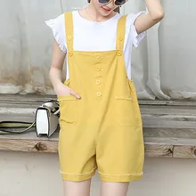 Solid Color Plus Size Button Fly Brushed Pregnant Women's Bib Shorts Casual Korean Wide-leg Pocket Denim Maternity Short Pant Solid Color Plus Size Button Fly Brushed Pregnant Women's Bib Shorts Casual Korean Wide-leg Pocket Denim Maternity Short Pant