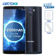 DOOGEE BL12000 4G мобильные телефоны Android 7,0 4 Гб+ 32 ГБ восьмиядерный смартфон 12000 мАч 4 камеры 6,0 дюйма FHD+ сотовый телефон