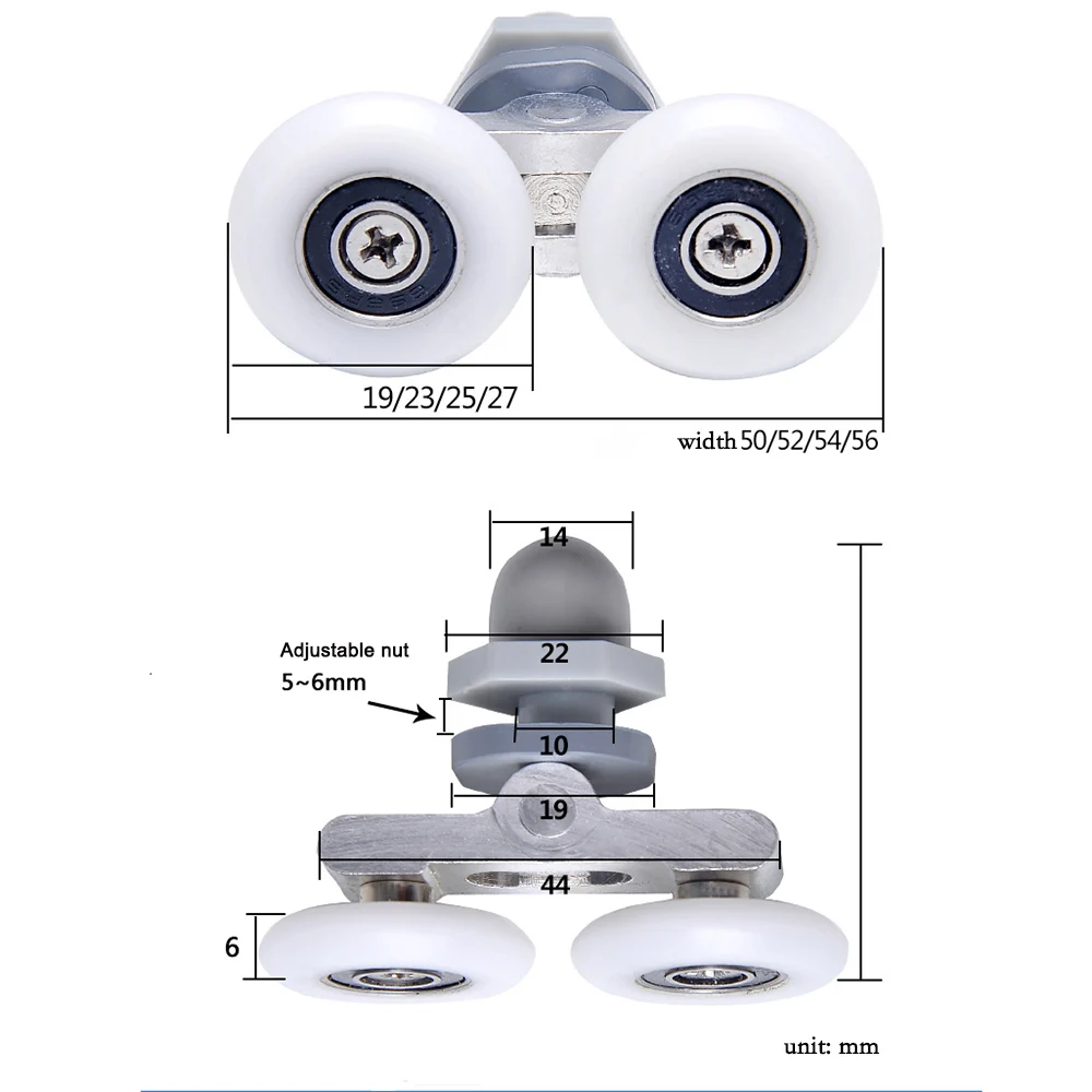 Двухколесный вентилятор в форме душевой комнаты вращающиеся ролики дуги стеклянный дверной ролик для ванной комнаты стеклянные раздвижные двери колесико для подвесных систем