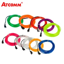 ATCOMM 1 м автомобиль EL холодный свет провод светодио дный автомобиль атмосфера декоративная лампа полоса 10 цветов Автомобильный интерьер DIY освещение линии