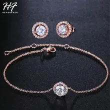 S414 S416 классический Серебряный Золотой цвет роскошный обручальный набор для женщин геометрический AAA кубический циркон модные украшения