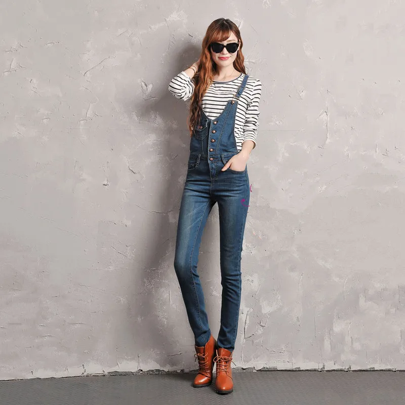 Free Shipping 2016 New Fashion Denim Bib Pants Trousers Jumpsuit And Rompers Plus Size 26-40 XXXL Pencil Skinny Stretch Overalls цена Free Shipping 2016 New Fashion Denim Bib Pants Trousers Jumpsuit And Rompers Plus Size 26-40 XXXL Pencil Skinny Stretch Overalls цены онлайн
