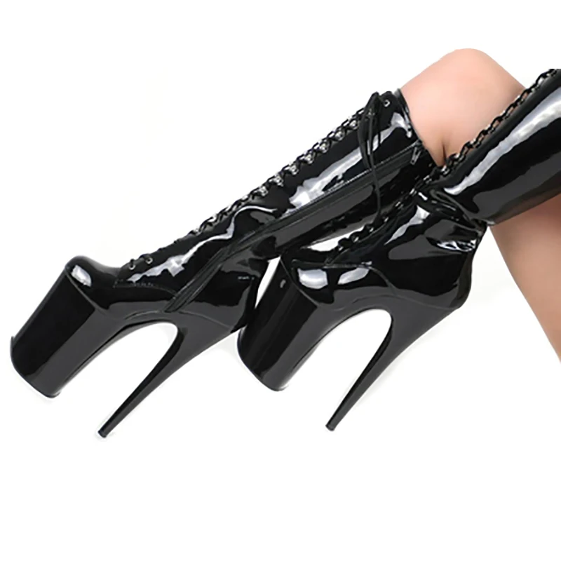 Boots Women Shoes Platform Black Red High Heels Mid Calf Boots Glossy Lace Up Zip Fashion Fenty Beauty Gothic Shoe Ladies Boots Boots Women Shoes Platform Black Red High Heels Mid Calf Boots Glossy Lace Up Zip Fashion Fenty Beauty Gothic Shoe Ladies Boots