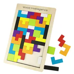 Красочные деревянные Tangram Логические игрушки деревянные игрушки мозг игра тетрис Puzzle игрушки интеллектуальной развивающие Kid Игрушка