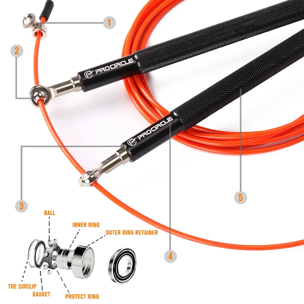 Procircle Speed Jump Rope Ultra-speed Ball Bearing Skipping Rope Steel Wire jumping ropes for Boxing MMA Gym Fitness Training