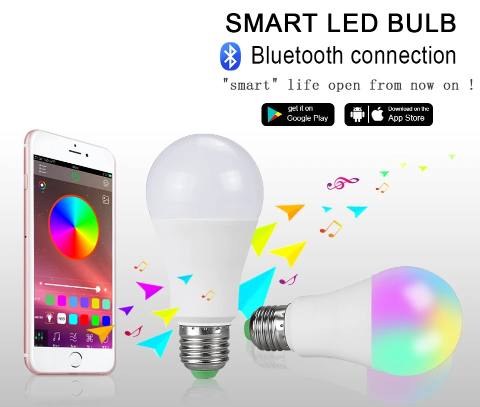 EeeToo RGB Bluetooth светодиодный умный светильник E27/B22 15 Вт умный светильник умный светодиодный светильник s Домашний Светильник