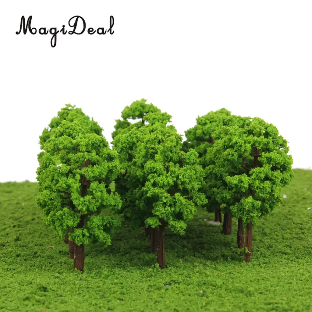 20Pcs/Lot Plastic 1/150 Scale Model Trees Train Railroad Scenery for Model Building Garden Park Layout Light Green