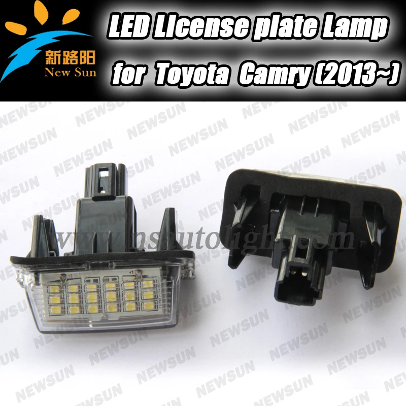 

Car Auto part Free Shipping 2PCS LED Light License Plate Lamp for Toyota yaris (2012~) Camry (2013~) led car license plate light