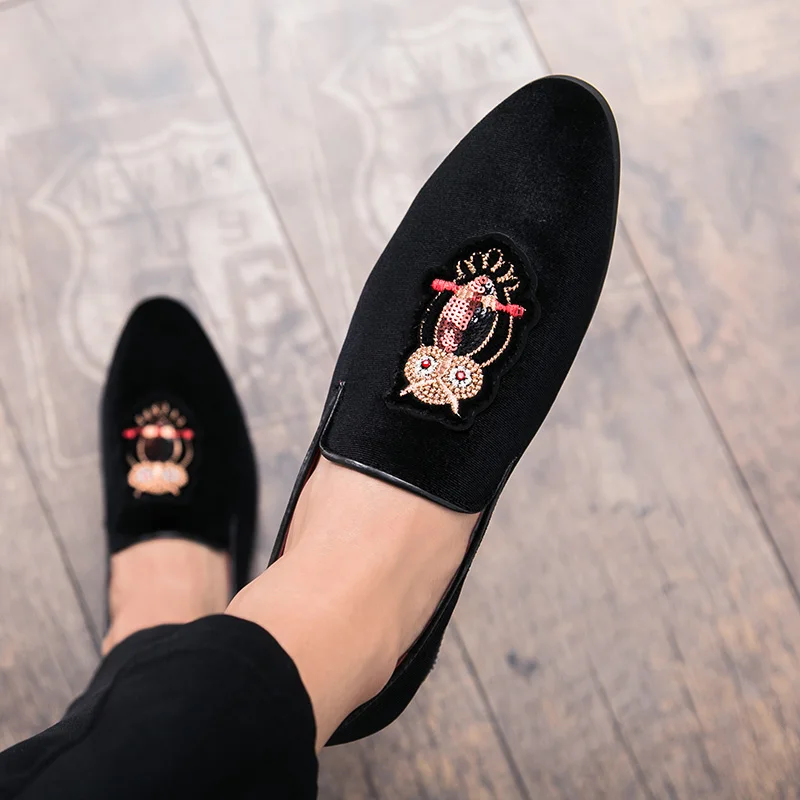 men spring summer suede leather loafers cool designer ballroom wedding male footwear animal evening fashion oxford shoes for men (26)