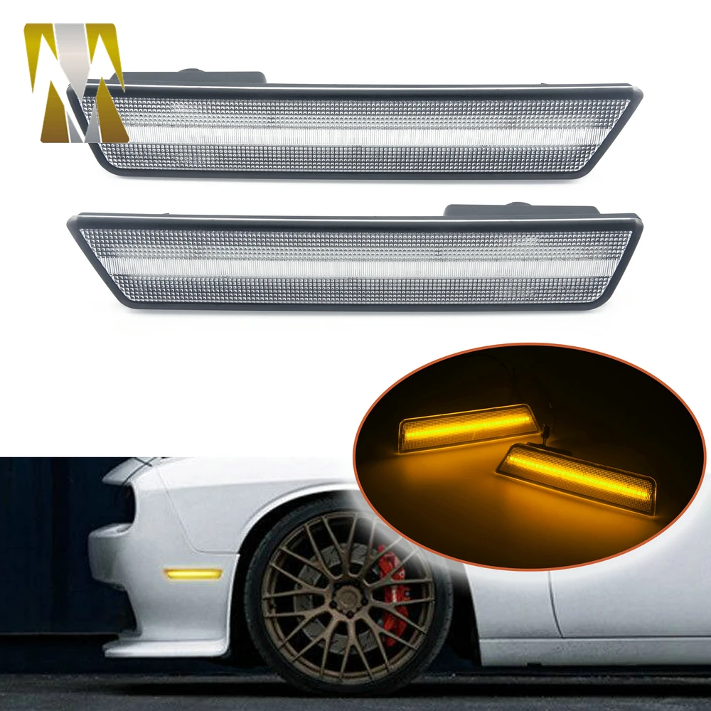 (F) Front Side LED Turn Signals Car Stop Marker Lamps For Dodge Challenger 2008-2014 (1)