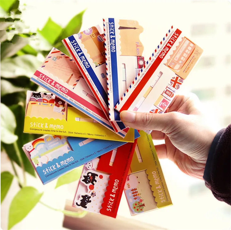 

100 Sets Cute Mini Memo Pad Sticky London post it Note Paper Scrapbooking Sticker Pads Creative Stationery