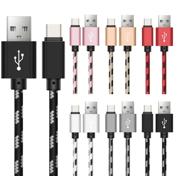 

1M 2A USB Type C Cable Braided USB C Mobile Phone Type-C Data Cable for Samsung Galaxy S9 S8 Note 8 Xiaomi USB-C