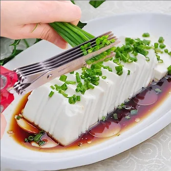 

Kitchen Multilayer scissors Stainless Steel Kitchen knife Efficient cut noodles scallion Seaweed soft meat color random