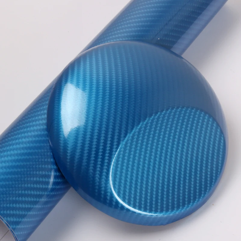 

5D Carbon Fiber car wrap colors vinyl wrap car with Air Bubble 1.52x18m/roll 4D primer Jewelry blue