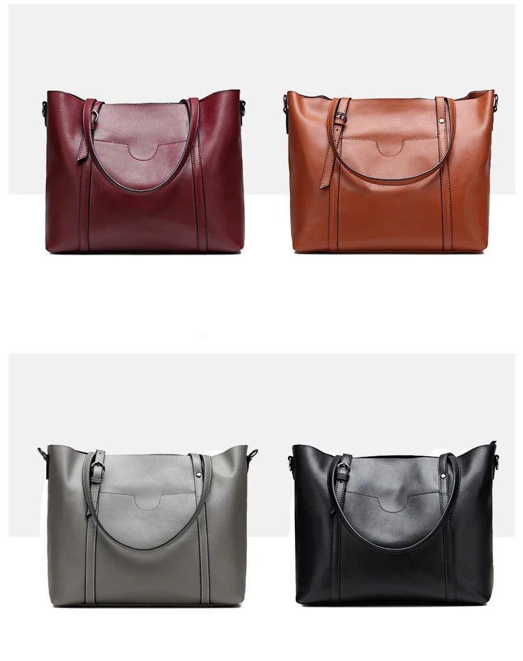 Women Handbag Genuine Leather Shoulder Bag Female Bags Cowhide portable shopping bag Vintage Large Capacity Tote Bolsos (4)