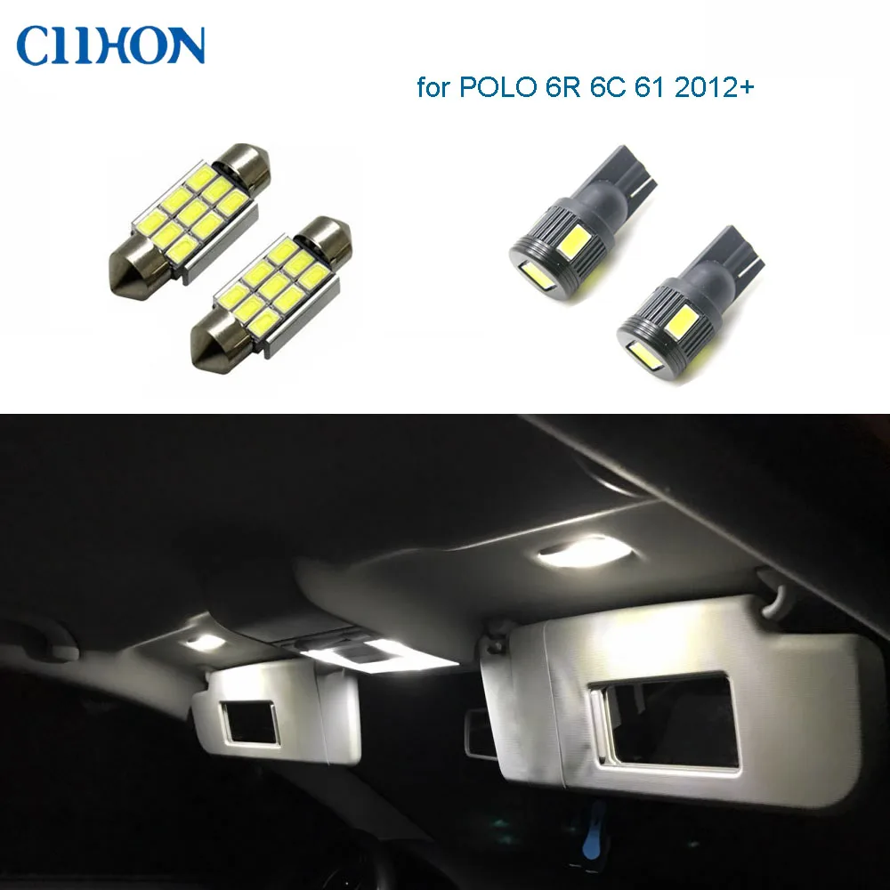 

Ciihon 12pcs Car LED Lights for VW POLO 6R,White Auto Interior Light Bulbs for Volkswagen POLO 6R 6C 61 2012+ Reading Lights