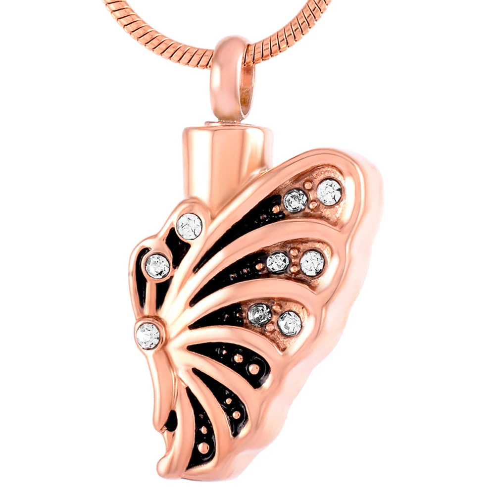 

Memorial Jewelry Flying Butterfly Ashes Keepsake Pendant for Human Ash Holder Stainless Steel Cremation Urn Necklace