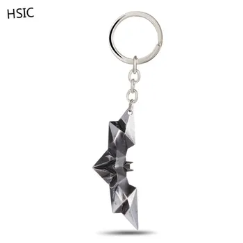

HSIC Hot Super Hero Man Keychain For Fans Gold/Silver Zinc Alloy Key Ring Holder Men Jewelry 8.9*3cm
