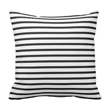 

Pillow Cover Colorful Garden Black White Stripes Modern Pillow Case Home Square Pillowcase