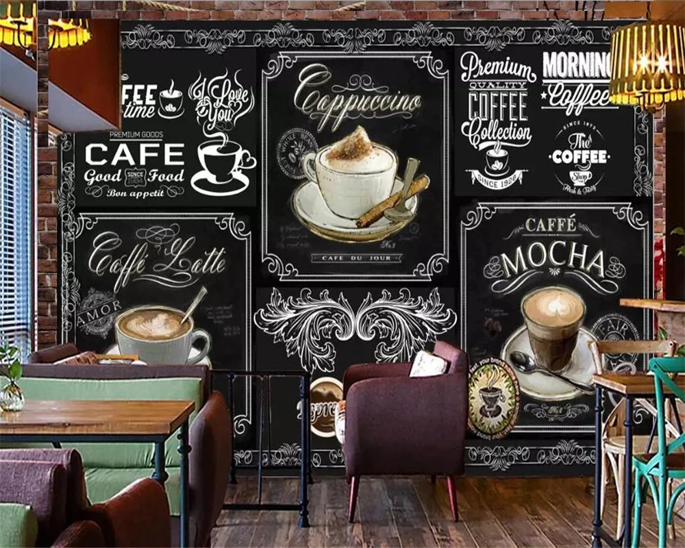 Beibehang пользовательские обои европейский и американский стиль ретро ручная роспись Доска кофе питание фон 3d обои
