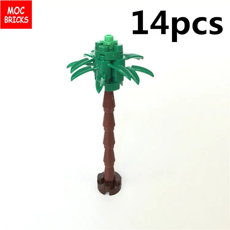 Кубики MOC мягкая летняя маленькая Кокосовая елка пляжная пустынная экшн фигурка