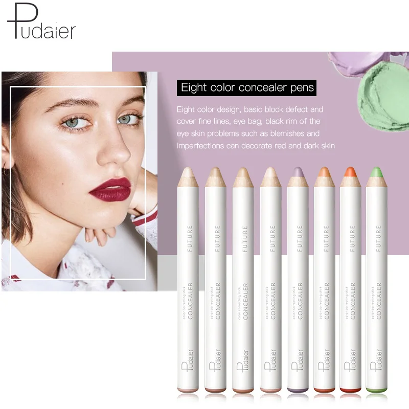 

Pudaier Color Correcting Concealer Stick Face Lip Foundation Makeup Full Cover Concealer Pen Long Lasting Dark Eye Circle Hide