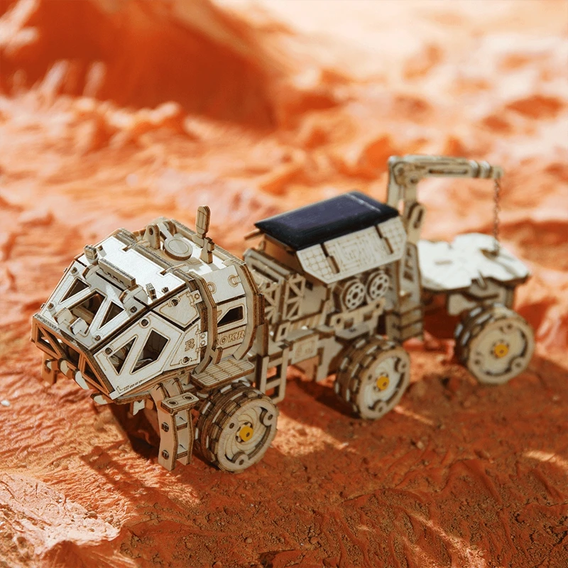 Robud 3D DIY обнаружения Rover солнечной энергии Space охоты деревянная модель строительные Наборы популярные игрушки для детей взрослых LS504