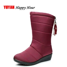 Новинка года; зимняя обувь; женские зимние ботинки из водонепроницаемого материала; теплые плюшевые женские ботинки для холодной зимы; женская брендовая обувь на танкетке; ZH2375