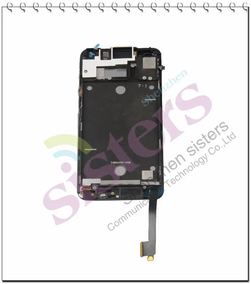 HTC0010  White Black Red Front Housing LCD Touch Digitizer Screen + Frame Faceplate Assembly For HTC One M7 (2)