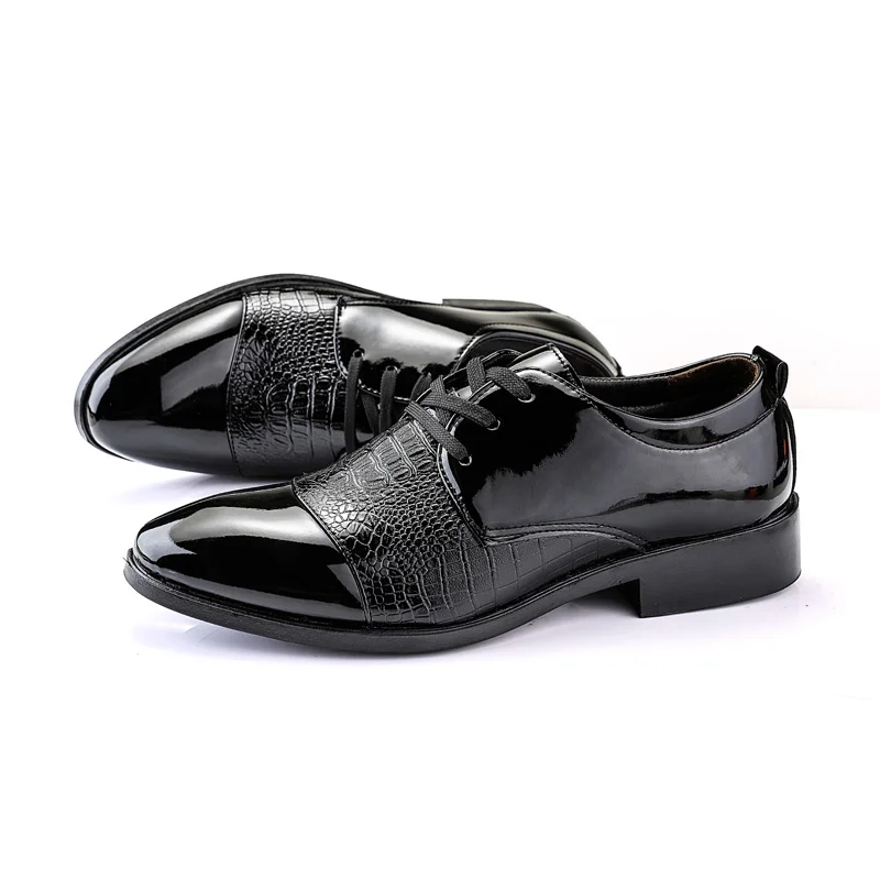 elegant british formal dress leather shoes men fashion snake skin pointed dress office dress footwear brogue oxford shoes men (7)