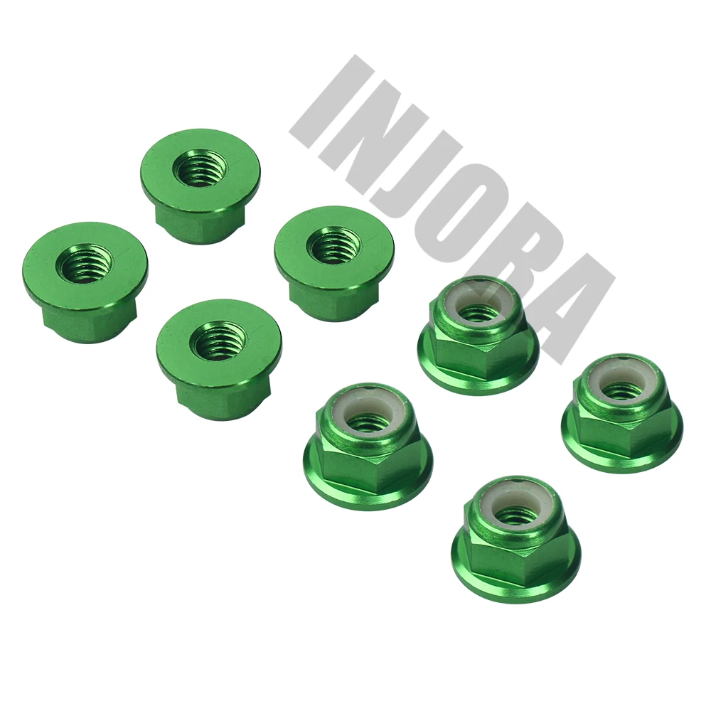 INJORA M4 Metal 4mm Wheel Lock Nut for 1/10 RC Car Crawler Traxxas TRX4 Axial SCX10 90046 D90 Slash 2wd SCTE 4x4