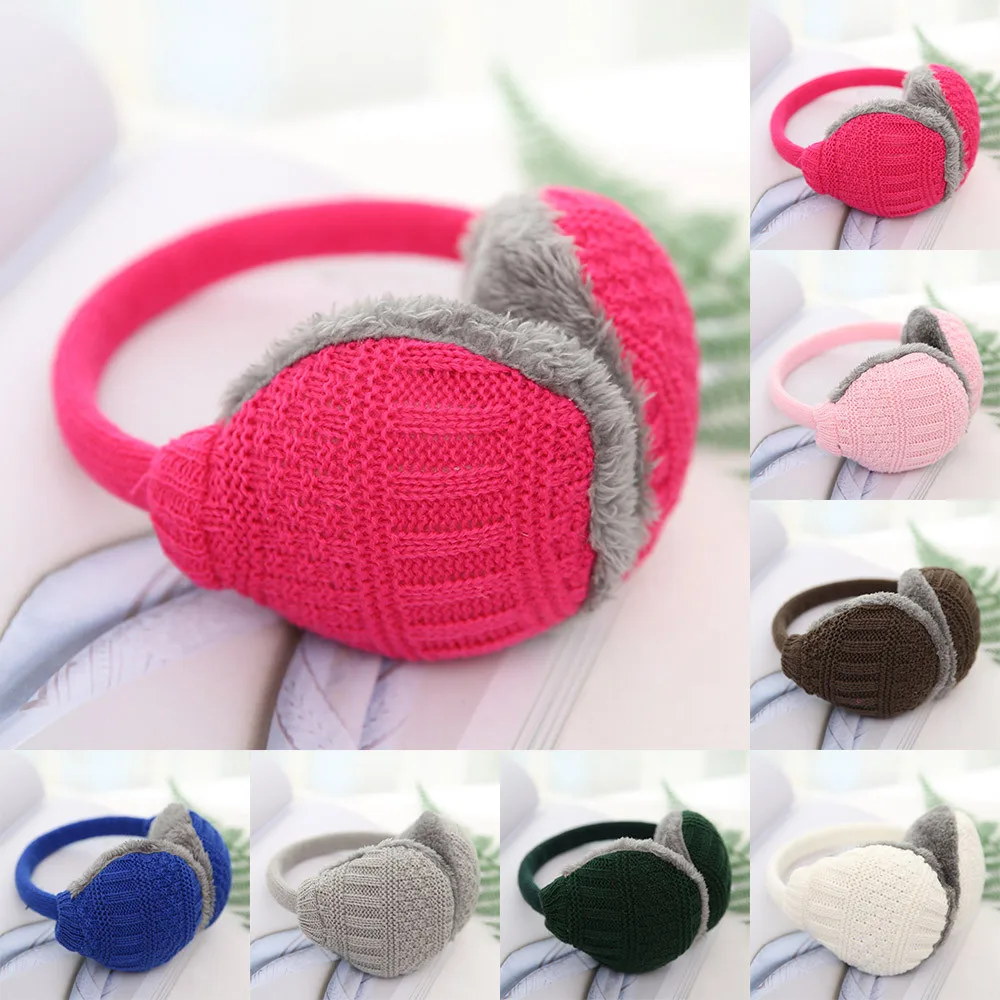 hot Winter Ear Cover Women Warm Knitted Earmuffs Ear Warmers Women