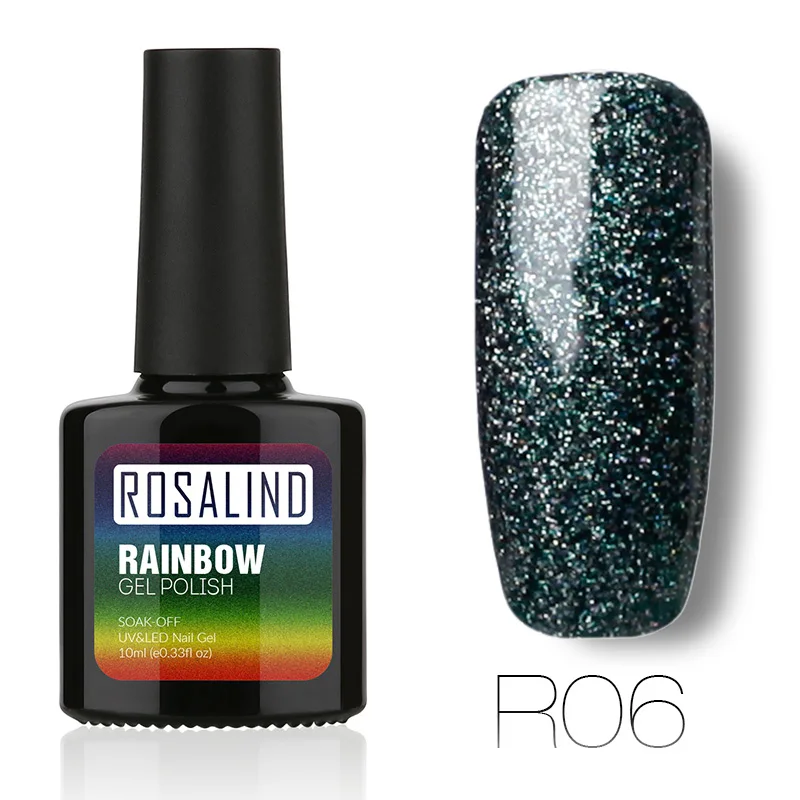 ROSALIND Гель-лак для ногтей 10 мл Радужный Неон RBR01-29 Гель-лак Soak Off UV Nail Art долговечный Гель-лак для ногтей - Цвет: R06