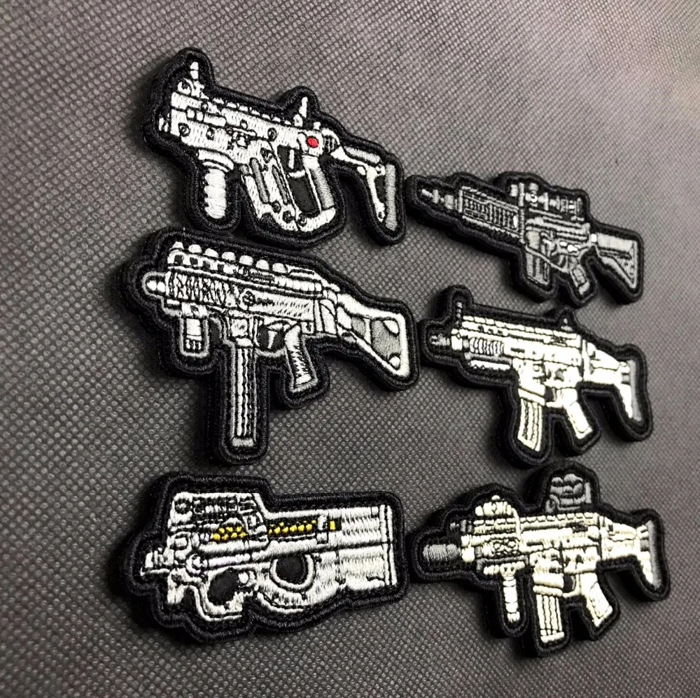 20pcs Embroidery Gun Patch Hook Loops Tactical Patches Army Badge