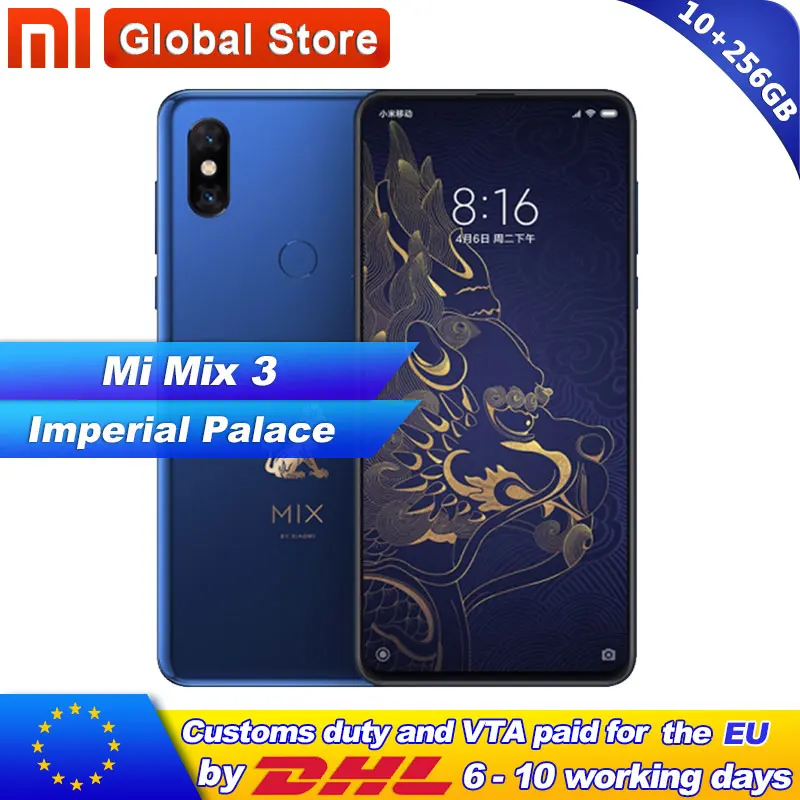 Xiaomi mi x 3 10GB 256GB императорский дворец Смартфон Snapdragon 845 Восьмиядерный 6 39