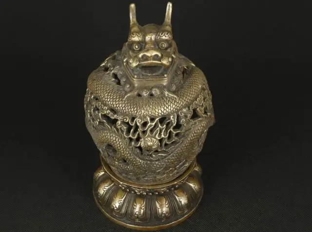

Chinese Old Brass Collectable Handwork Casting Dragon Ornament Incense Burner