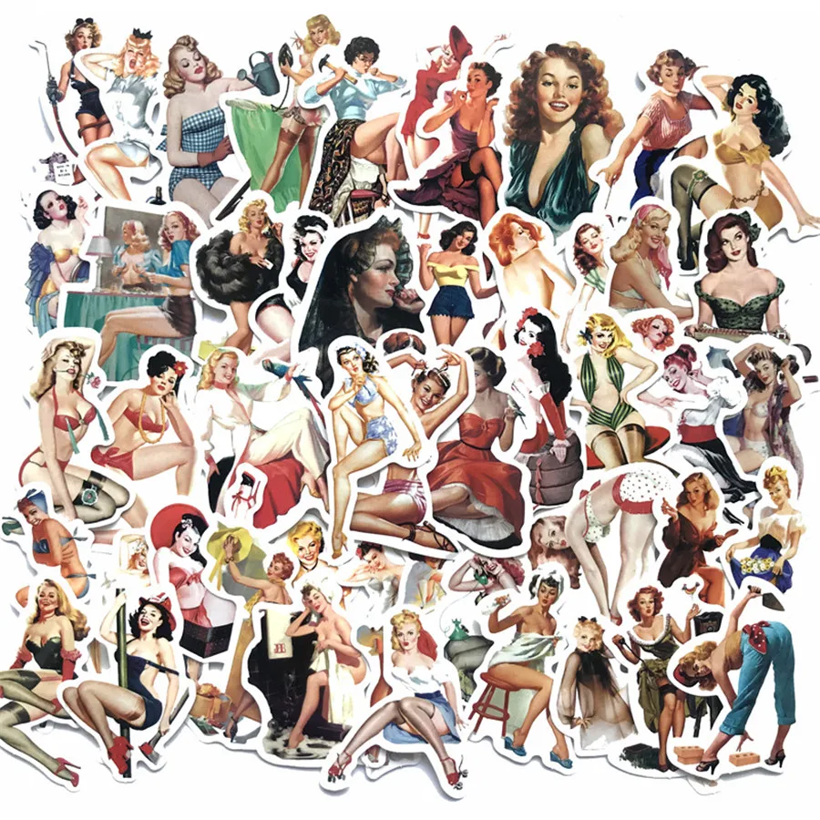 50PCS Sexy Girl Moto vintage Stickers Adhesivo Stickers For Motorcycle On Laptop Luggage Skateboard Bicycle Sticker Set 50PCS Sexy Girl Moto vintage Stickers Adhesivo Stickers For Motorcycle On Laptop Luggage Skateboard Bicycle Sticker Set